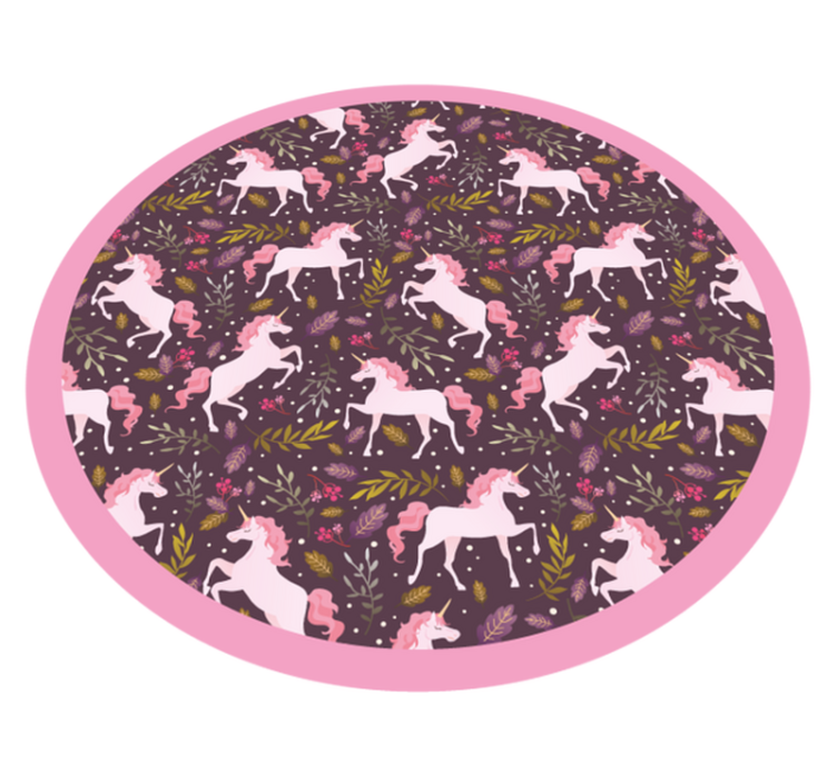 Unicorn Pattern Circle animal vinyl rug - TenStickers