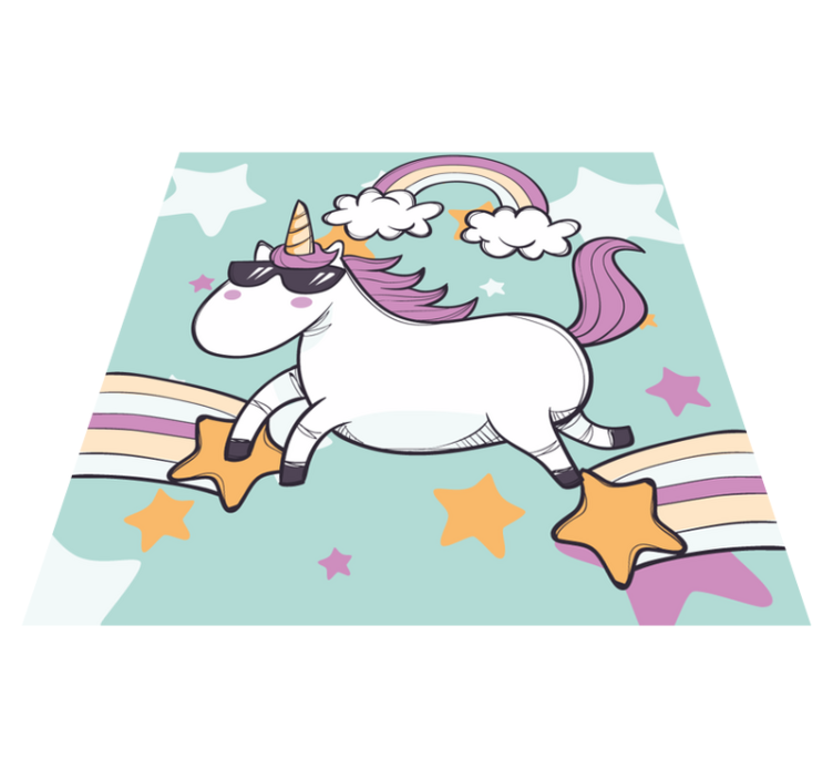 Unicorn Rainbow kids vinyl rug - TenStickers