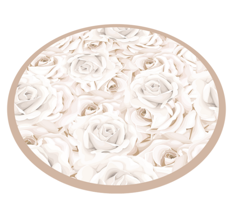 Elegant white roses bedroom rug - TenStickers