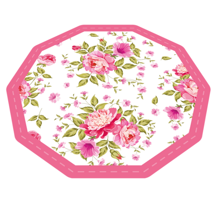 Blooming roses pattern bedroom rug - TenStickers