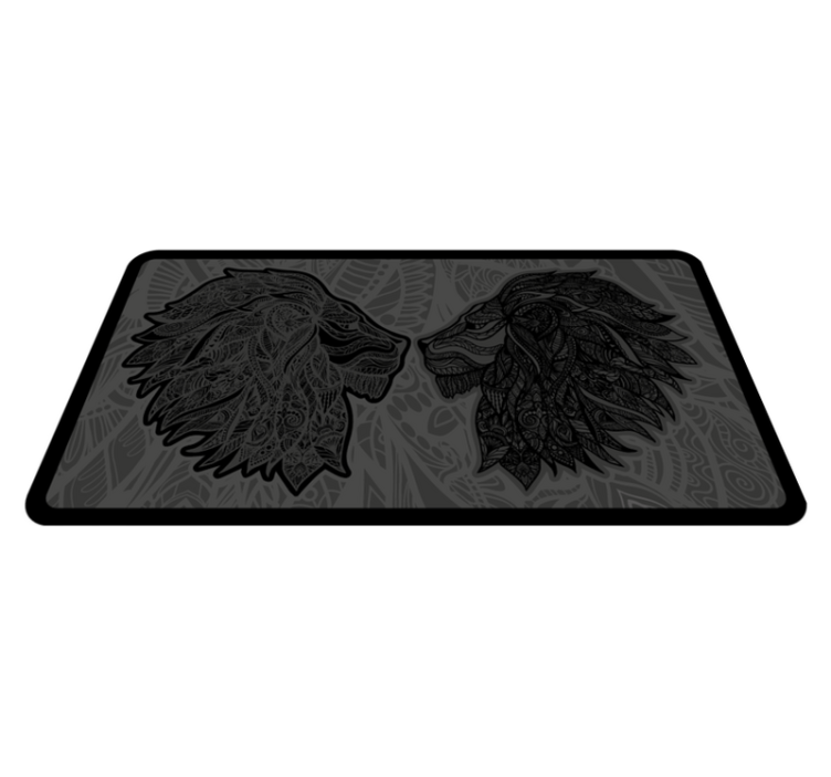 Lion Profile Artwork animal vinyl rug - TenStickers