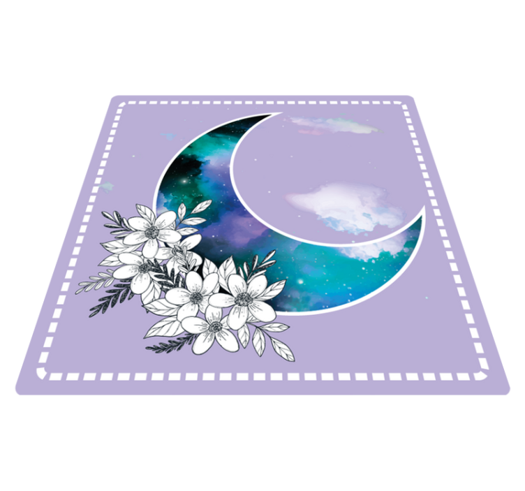 Celestial Blossoms floral vinyl rug - TenStickers