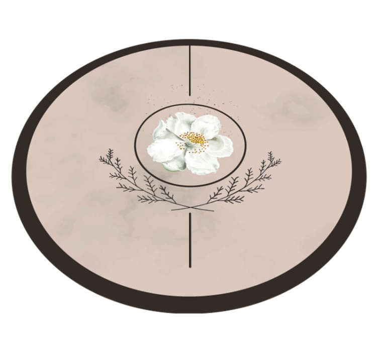 Floral Circle Emblem floral vinyl rug - TenStickers