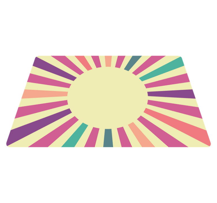 Radiating Lines Design geometric vinyl rug - TenStickers