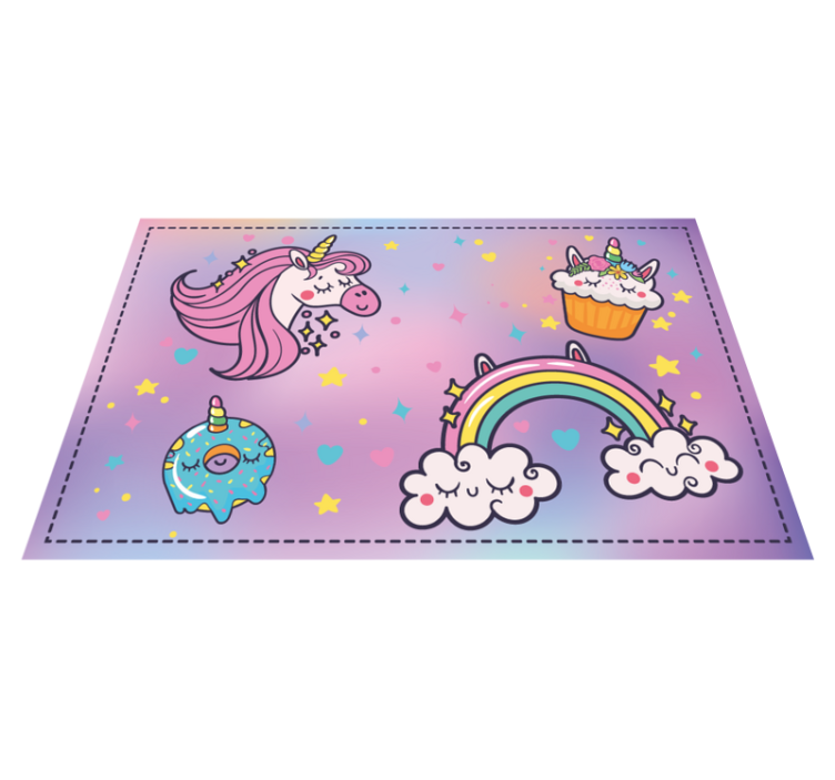 Unicorn Fantasy Theme kids vinyl rug - TenStickers