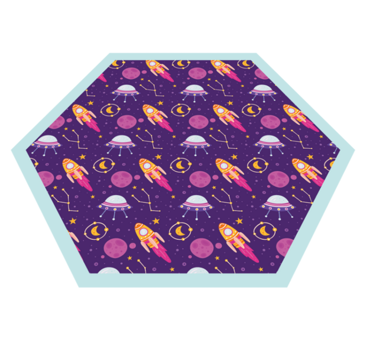 Space-Themed Playground kids vinyl rug - TenStickers