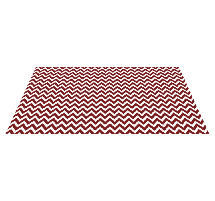 Red chevron style geometric vinyl rug - TenStickers