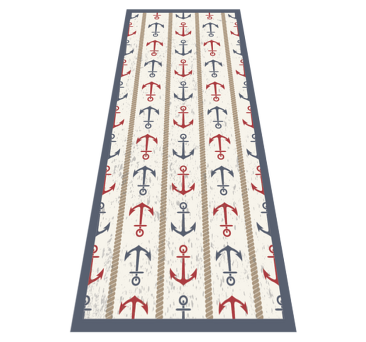 Nautical Anchor Pattern minimal vinyl rug - TenStickers