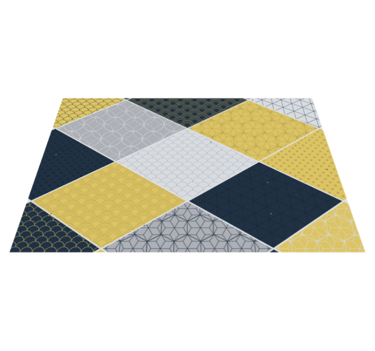 Geometric Mosaic Blend geometric vinyl rug - TenStickers