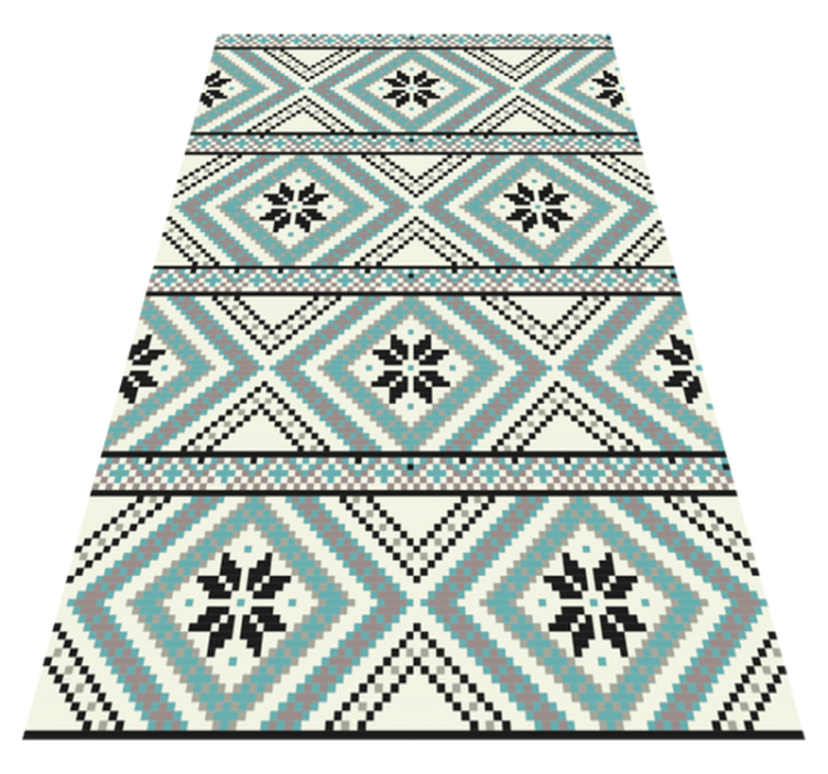 Ethnic Geometric Motif geometric vinyl rug - TenStickers