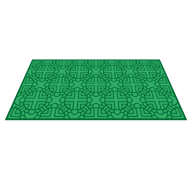 Geometric Green Pattern geometric vinyl rug - TenStickers