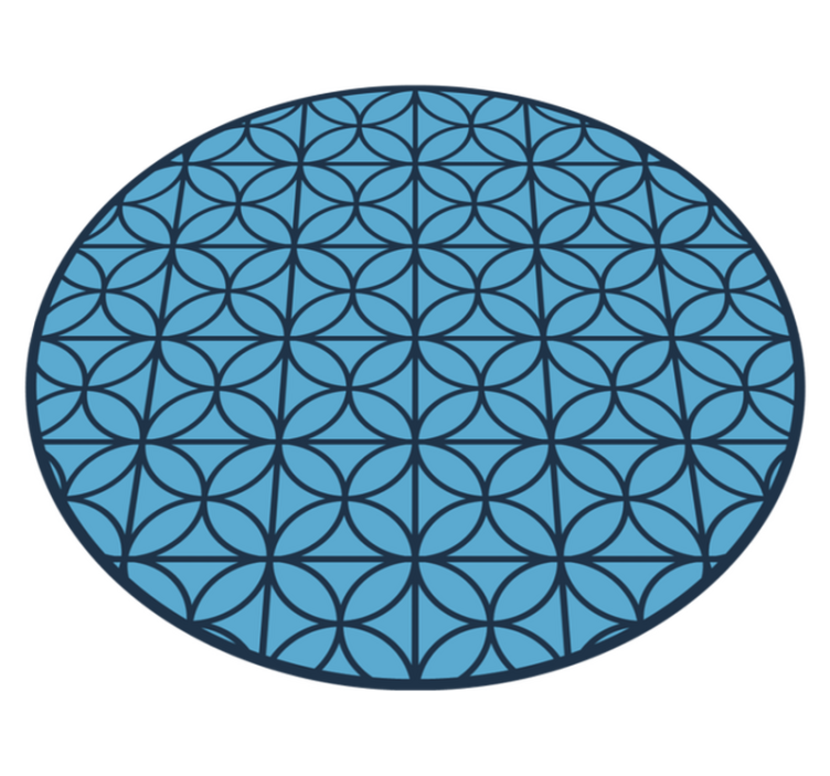 Circular Geometric geometric vinyl rug - TenStickers