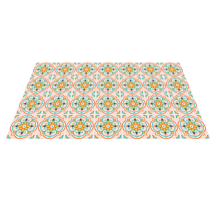 Mosaic Patterned Motif tile vinyl rug - TenStickers