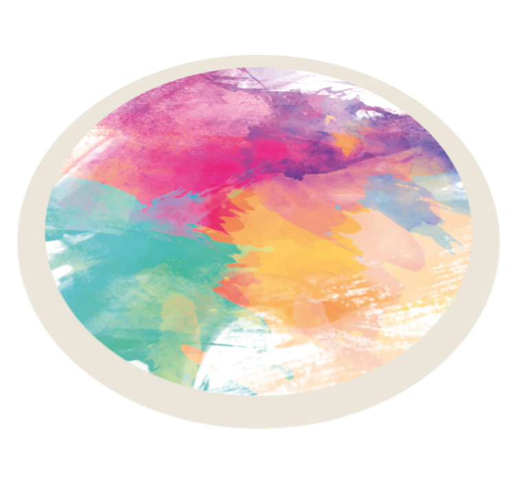 Colorful Watercolor Splash textured vinyl rug - TenStickers