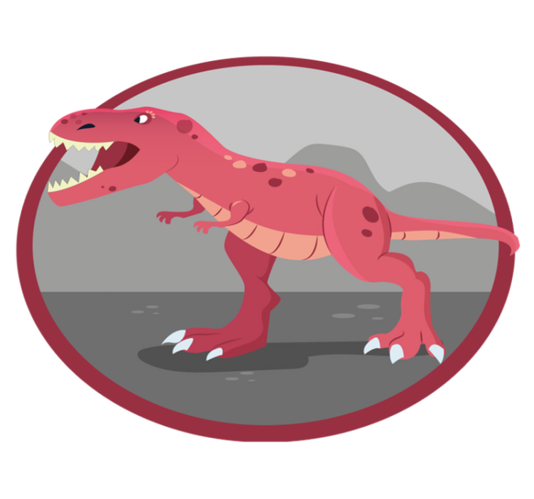 Red dinosaur roar 3D vinyl rug - TenStickers