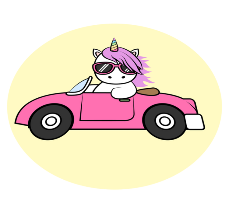 Cool unicorn driving animal rug - TenStickers