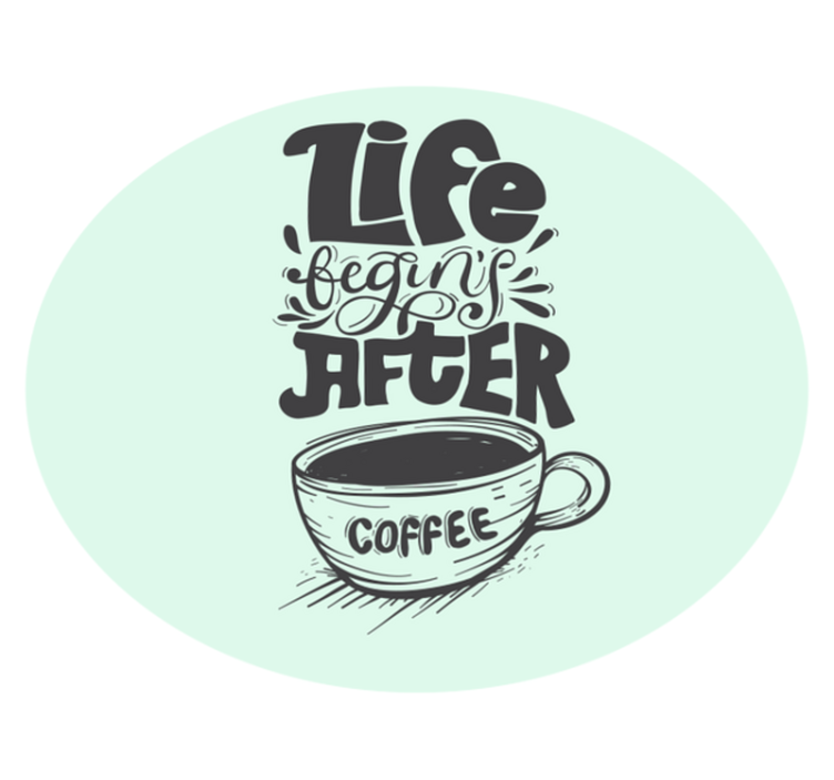 Coffee Quote Motif custom rug - TenStickers