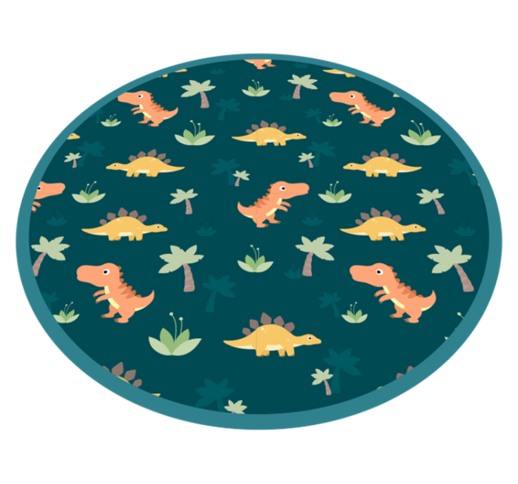 Dinosaur Roundel kids vinyl rug - TenStickers