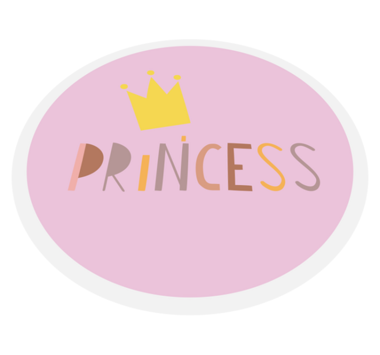 Circular Princess Crown nursery vinyl rug - TenStickers