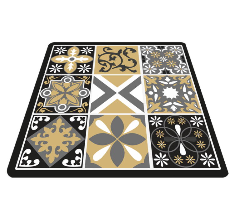 Gold and Silver patch tiles kitchen floor tiles - TenStickers