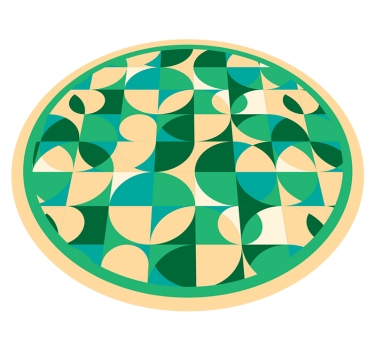 Green design circular  modern rug - TenStickers