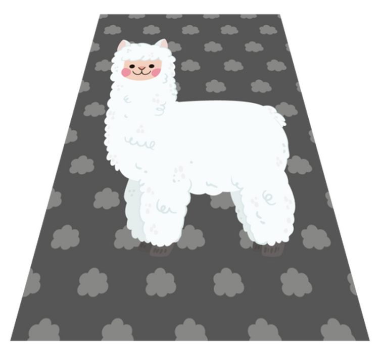 Playful Alpaca Shape kids vinyl rug - TenStickers