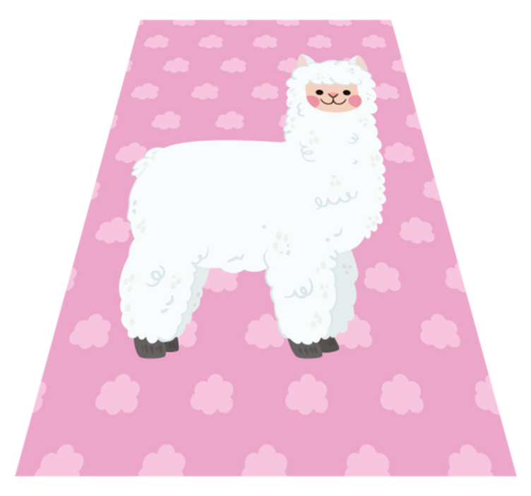 Pink nordic llama kids vinyl rug - TenStickers