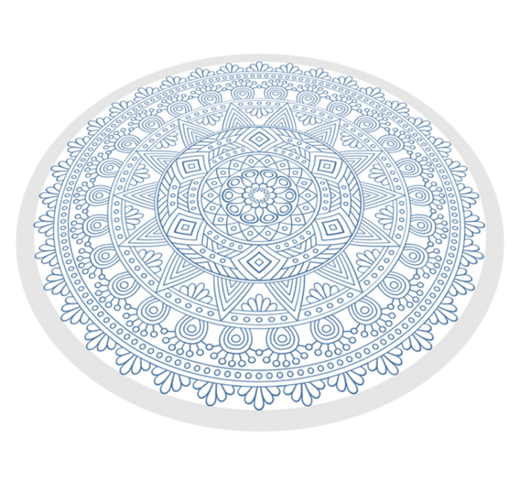Complex Blue Motif mandala vinyl rug - TenStickers
