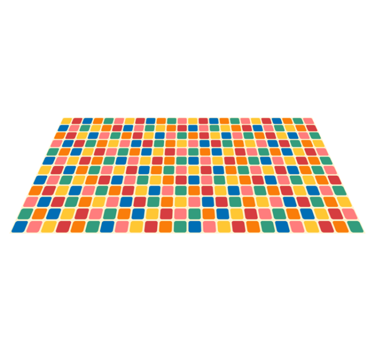 Colorful Mosaic Squares geometric vinyl rug - TenStickers