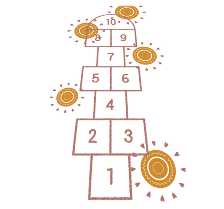 Nordic Hopscotch kids vinyl rug - TenStickers