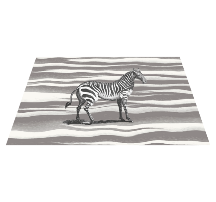 Zebra Striped animal print vinyl rug - TenStickers