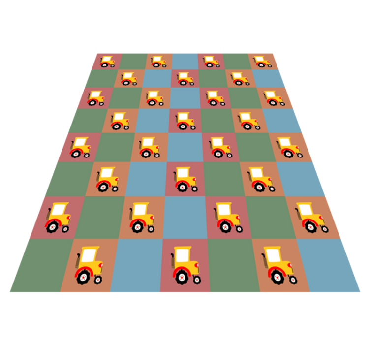 Tractor Pattern kids vinyl rug - TenStickers