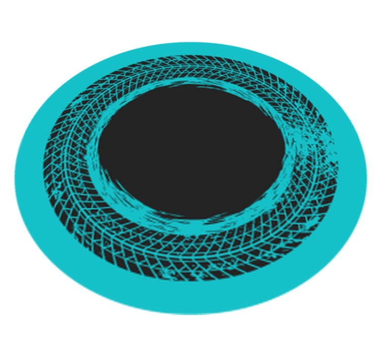 Circular Turquoise Swirl striped vinyl rug - TenStickers