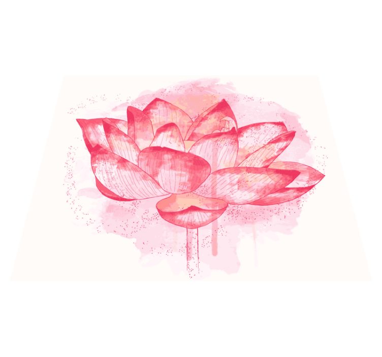 Watercolor Lotus floral vinyl rug - TenStickers