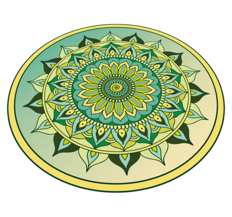 Vibrant mandala pattern mandala vinyl rug - TenStickers