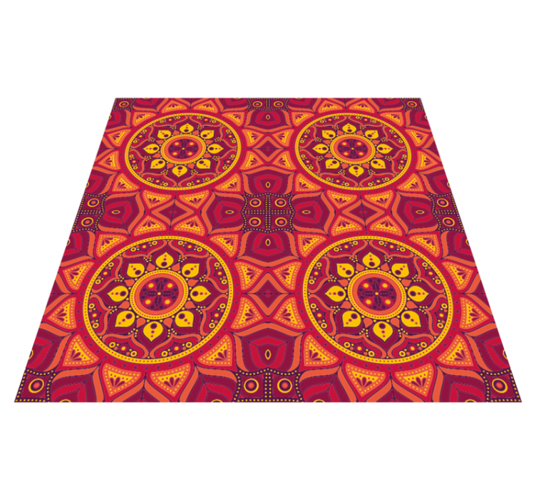 Mandala Inspired Symmetry mandala vinyl rug - TenStickers