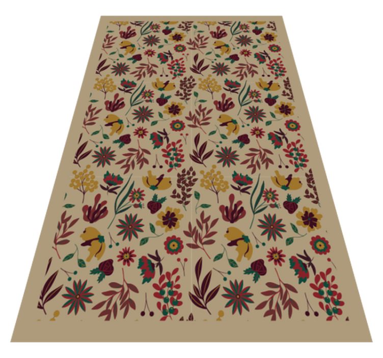 Autumn Botanical Motifs floral vinyl rug - TenStickers