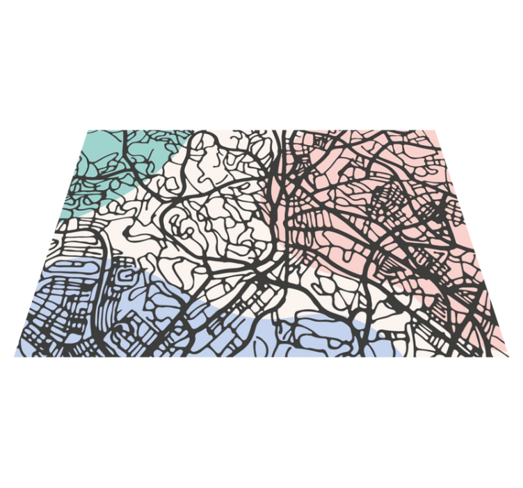 Beige Kuala Lumpur world map rug - TenStickers