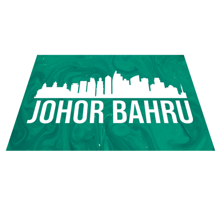 Green Johor Bahru skyline bedroom rug - TenStickers