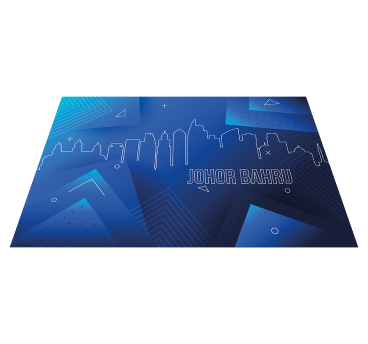 Blue Johor Bahru skyline bedroom rug - TenStickers