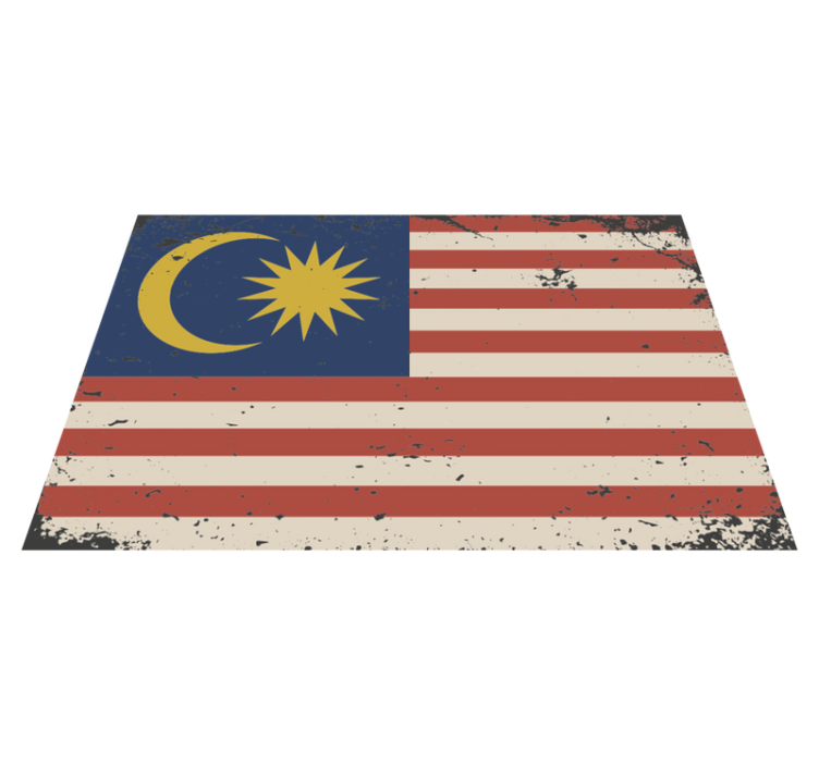 Malaysia flag old style vintage vinyl rug - TenStickers