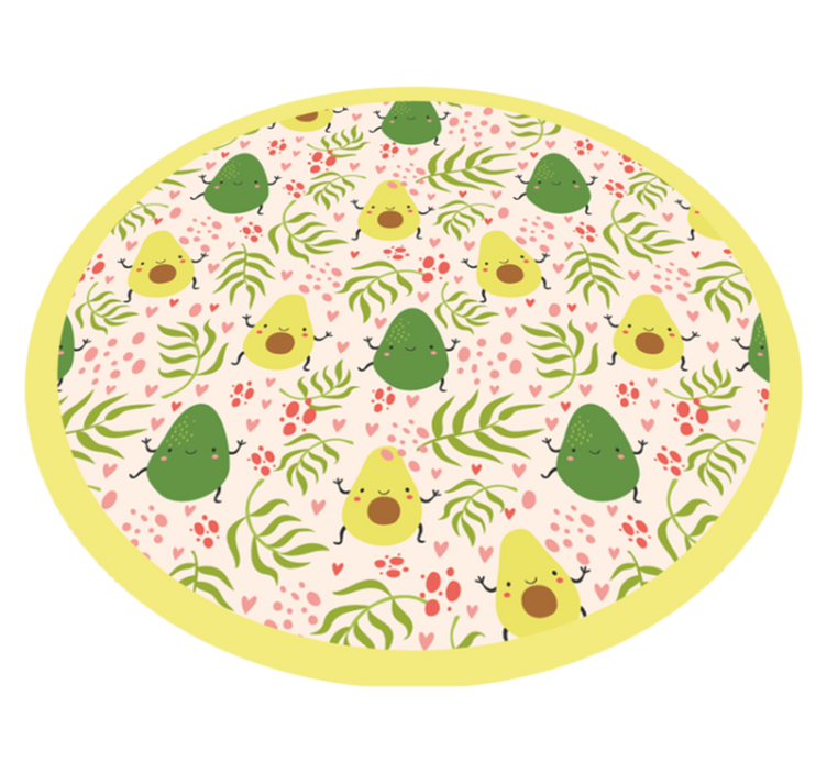 Cute cartoon avocado split kitchen floor tiles - TenStickers