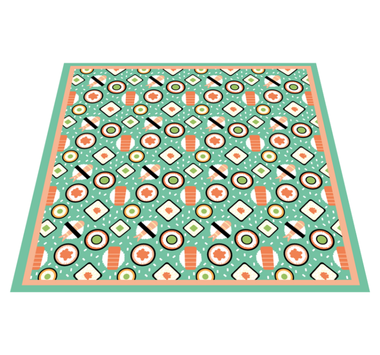 Sushi-inspired patterns kitchen vinyl rug - TenStickers