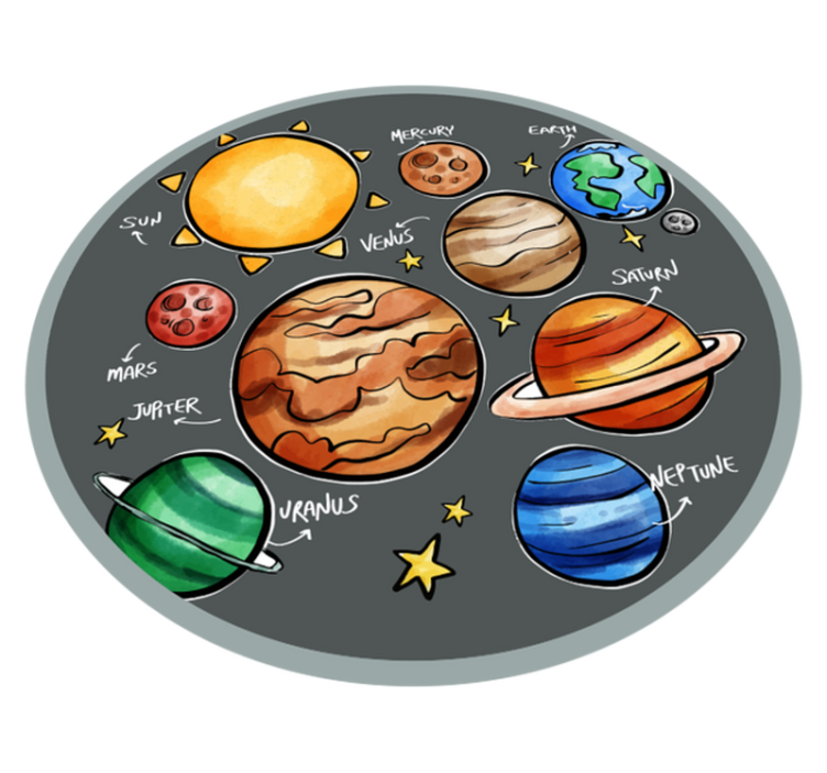 Solar System Playzone game vinyl rug - TenStickers