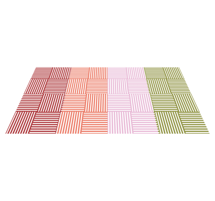 Striped Color Blocks striped vinyl rug - TenStickers
