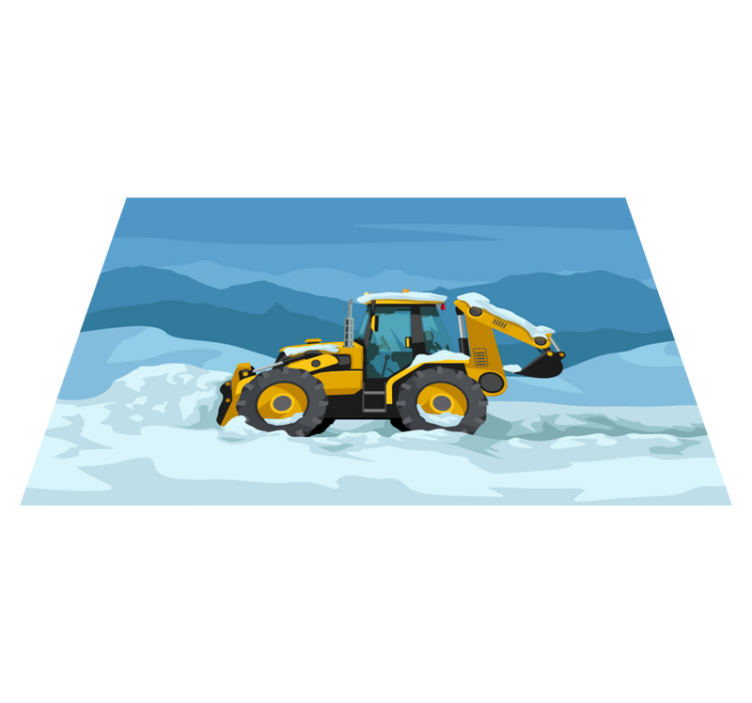 Construction Excavator kids vinyl rug - TenStickers