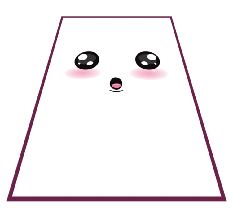 Cute Kawaii Face kids vinyl rug - TenStickers