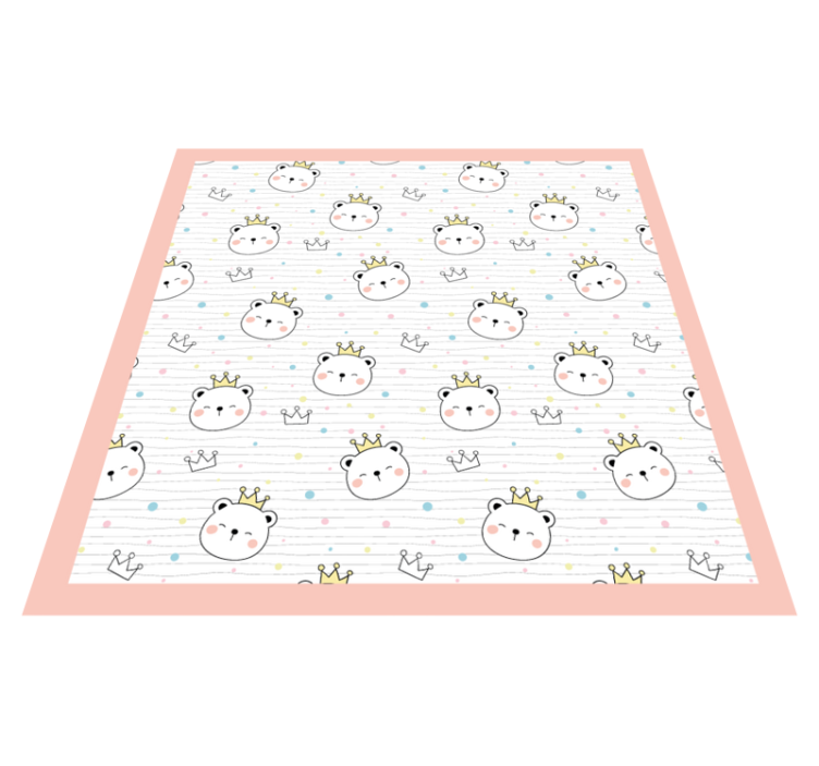 Crowned Animal Characters kids vinyl rug - TenStickers