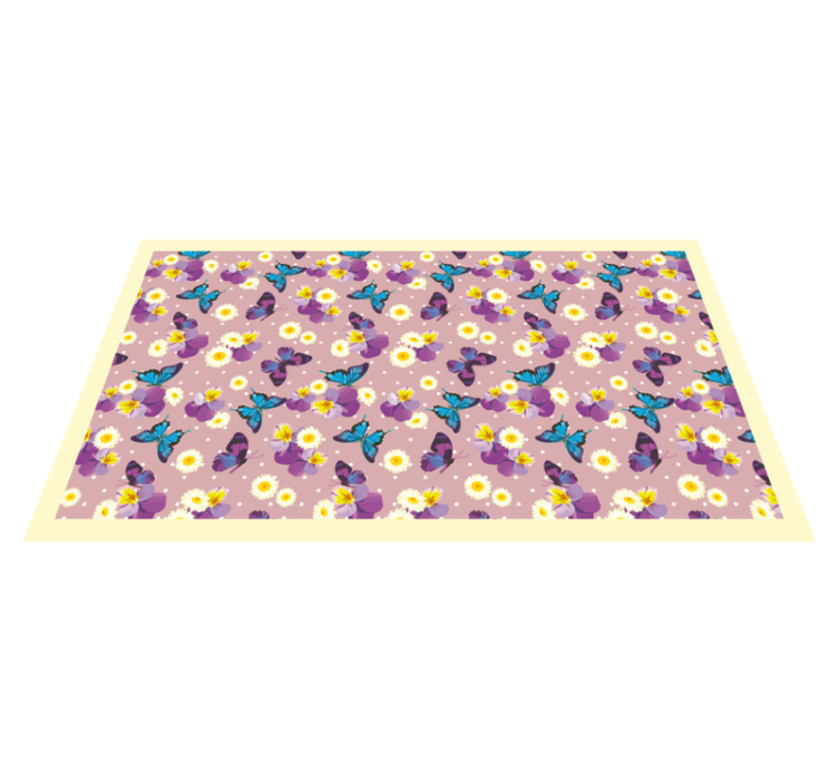 Butterfly Garden Array kids vinyl rug - TenStickers
