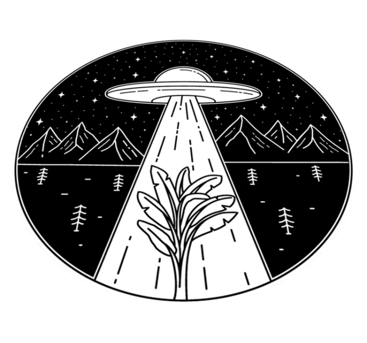 Alien Abduction Scene game vinyl rug - TenStickers